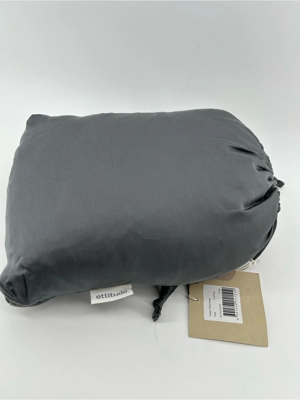 Ettitude California King Sateen Fitted Sheet Color Slate NWT